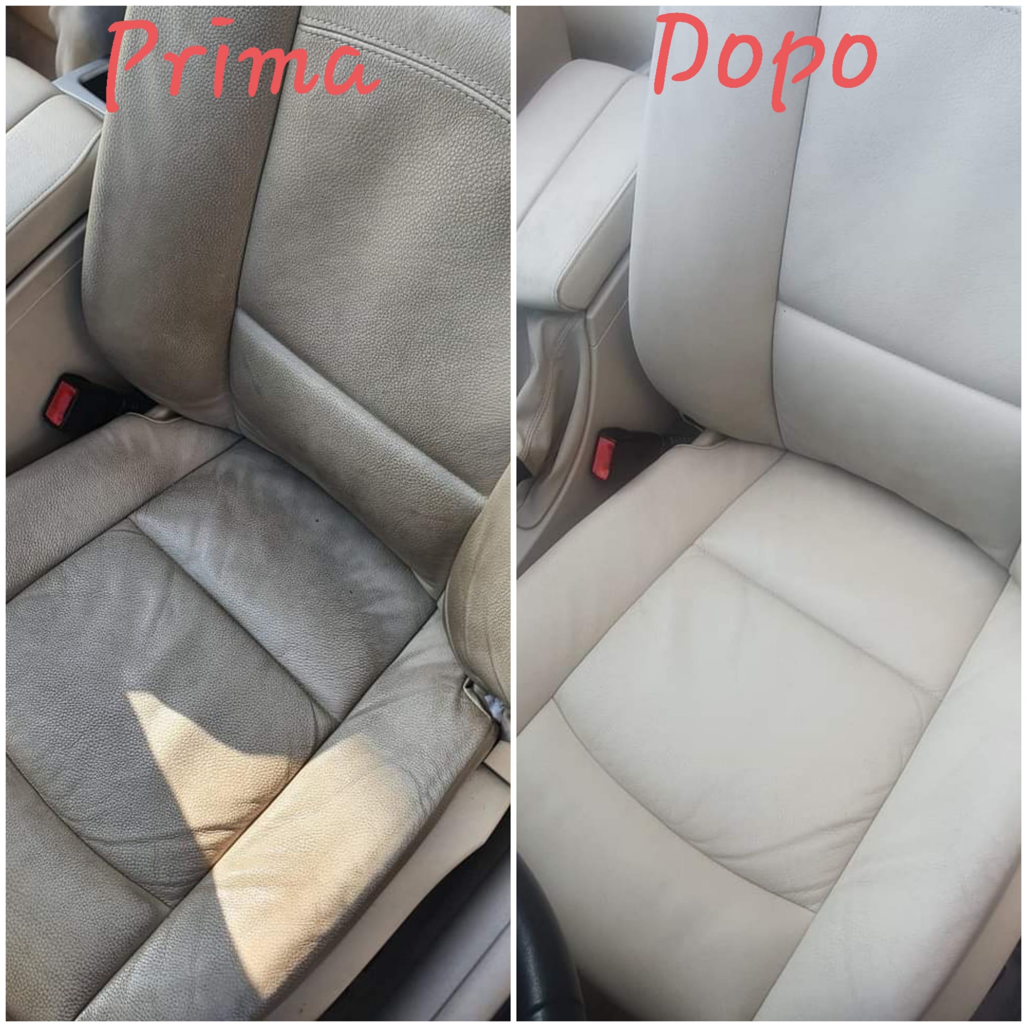 Car Detailing - Sedile in Pelle Prima e Dopo